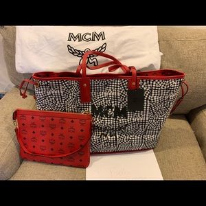 MCM tote and pouch